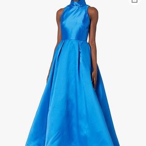 Monique Lhuillier blue high neck gown NWT